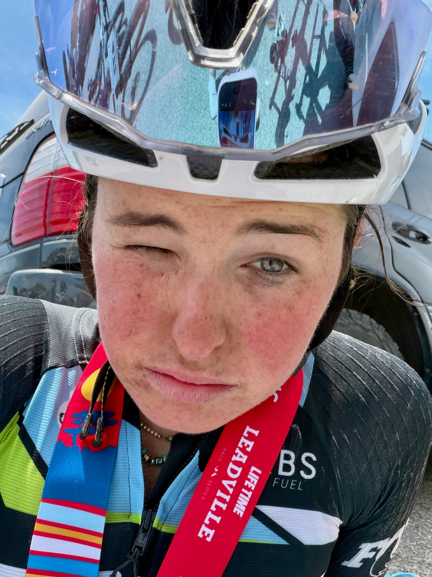 Bayli post-race at the Sea Otter Classic 70 mile race